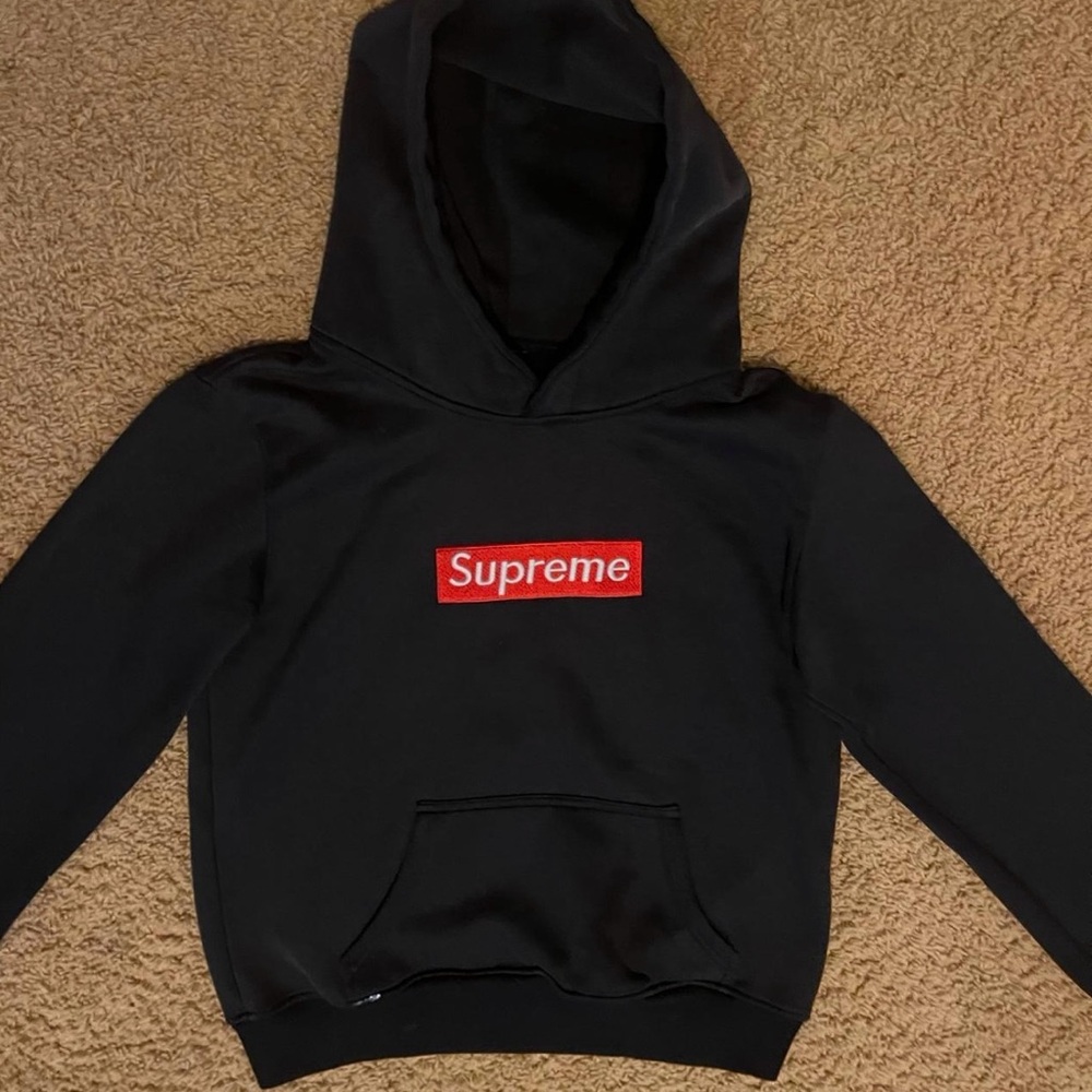 Supreme Black Pullover with Red Emblem